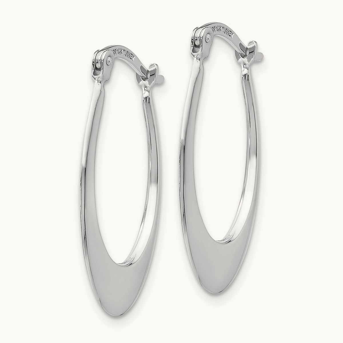 Polished Hoop Earrings, 14K White Gold