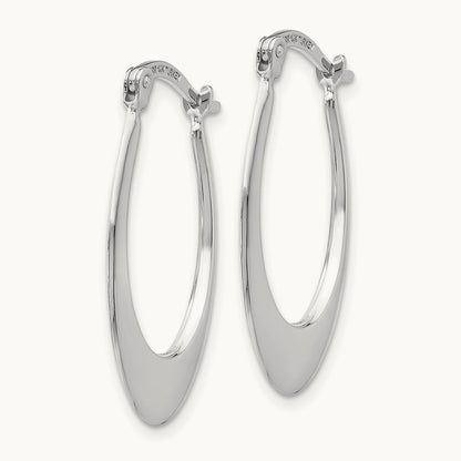 Polished Hoop Earrings, 14K White Gold