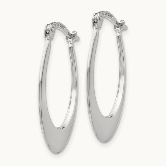 Polished Hoop Earrings, 14K White Gold
