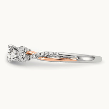 And Rose Gold Semi-Mount Engagement Ring, 0.15 ct tw