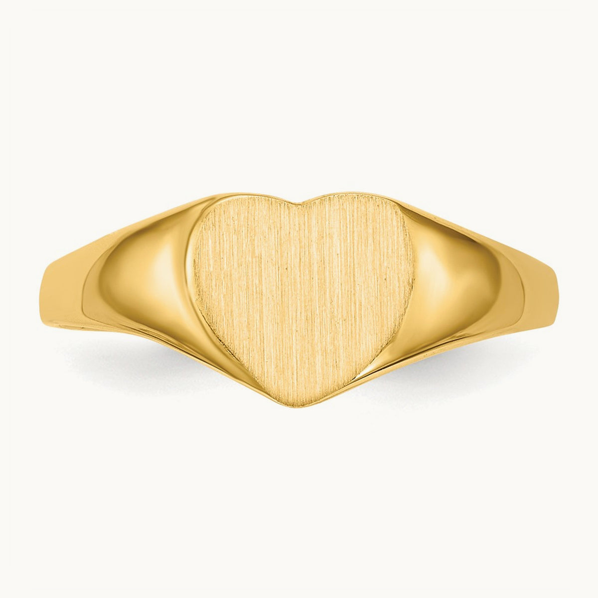 Closed Back Heart Signet Ring — 14K Yellow Gold, 8.5x7.5mm, 6