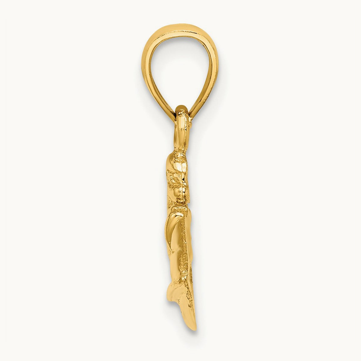 Textured 2-D Jet Ski Charm, 14K