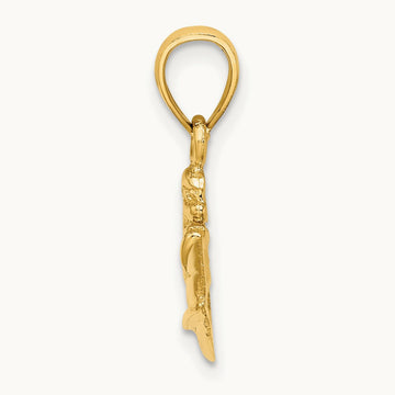 Textured 2-D Jet Ski Charm, 14K