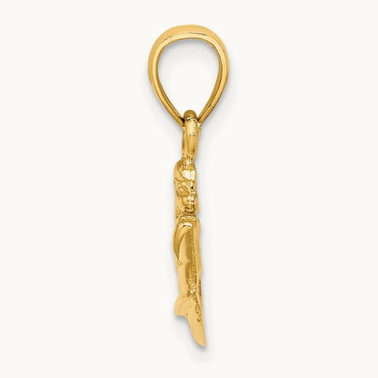 Textured 2-D Jet Ski Charm, 14K