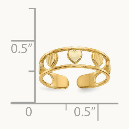 Heart Toe Ring, 14K