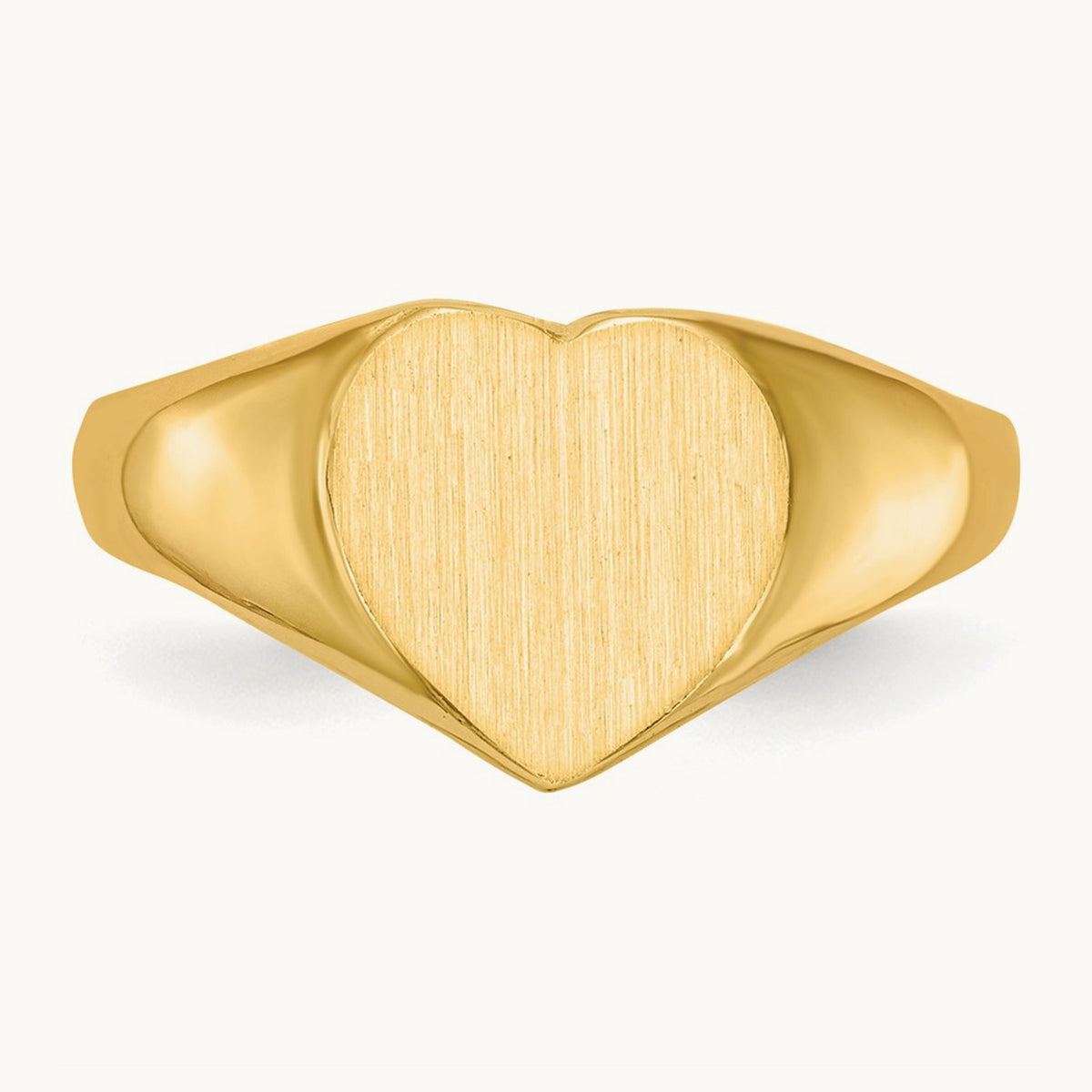 Open Back Heart Signet Ring — 9.0x9.0mm, 5