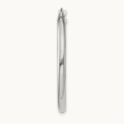Single 14K White Gold Polished Tube Hoop Earring, 2.5mm