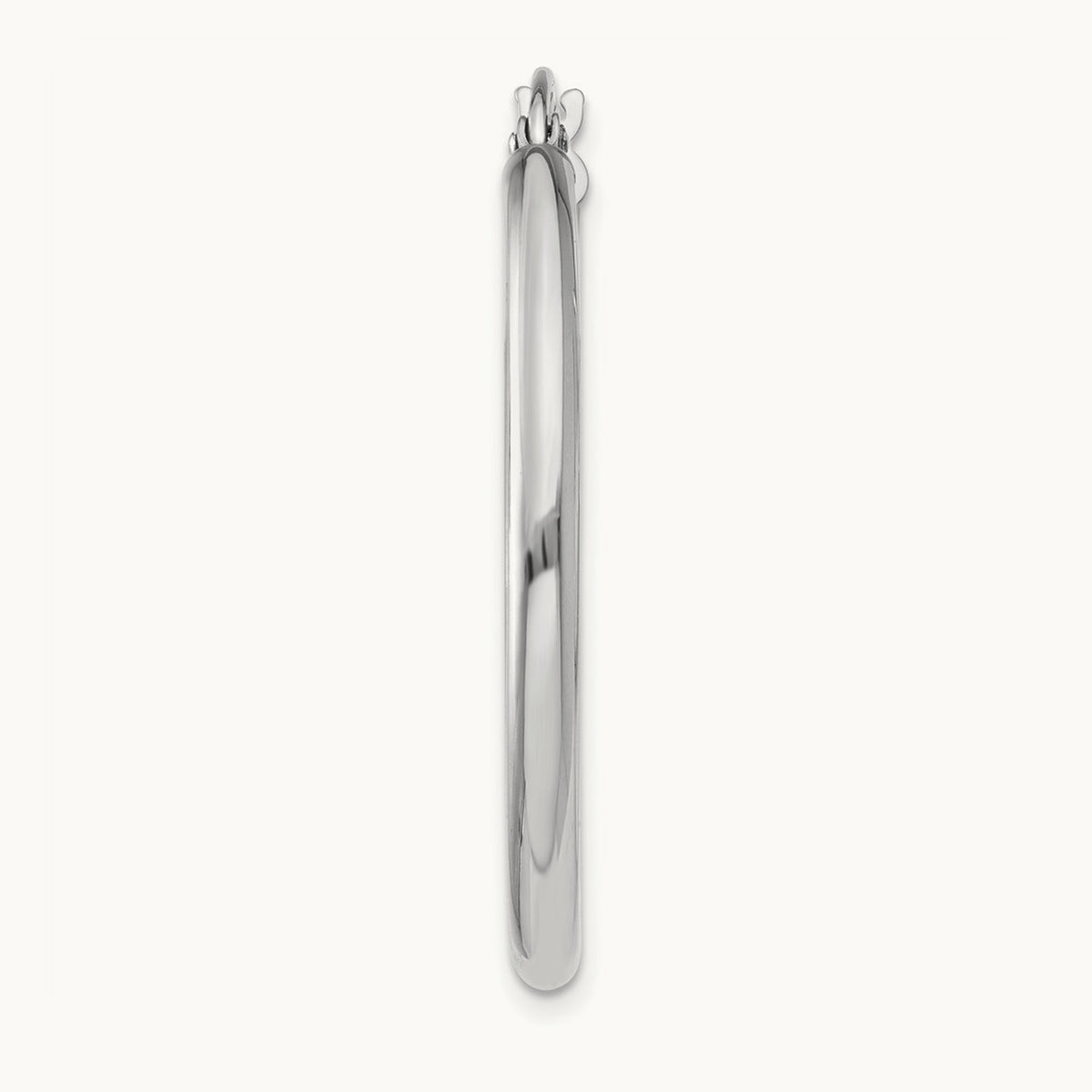 Single 14K White Gold Polished Tube Hoop Earring, 2.5mm