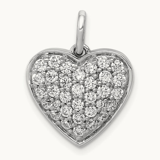 Cluster Heart Pendant, 1.00 ct tw Lab-Grown Diamond