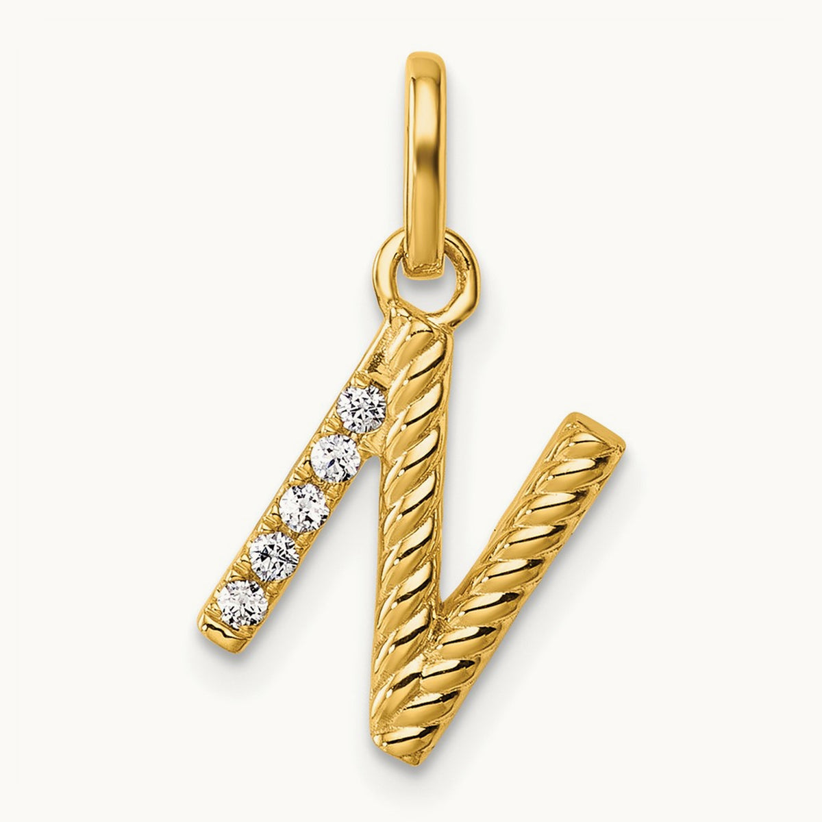 Twisted Diamond Charm — 14K Yellow Gold, N