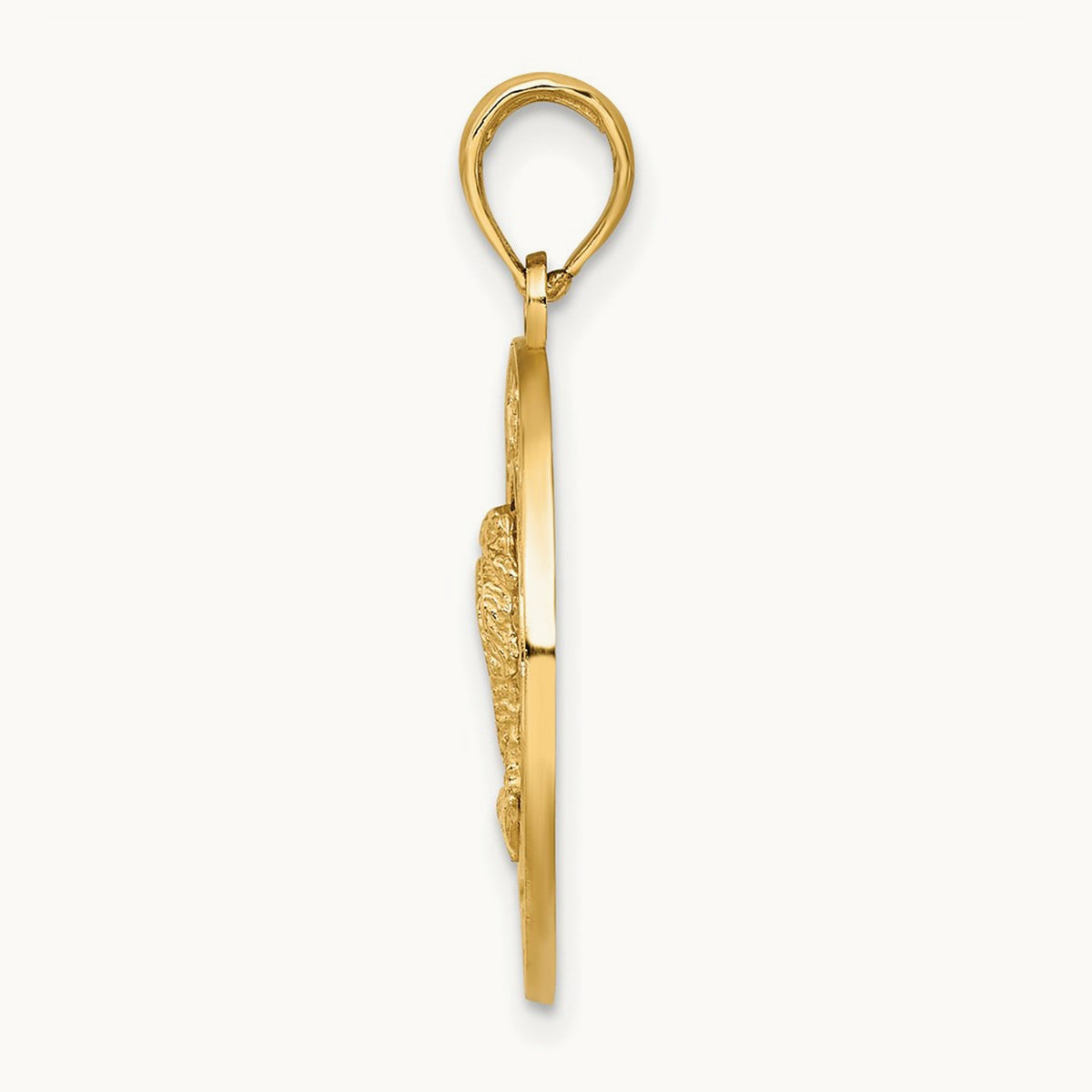 FLORIDA w/Double Palm Tree Circle Charm, 14K