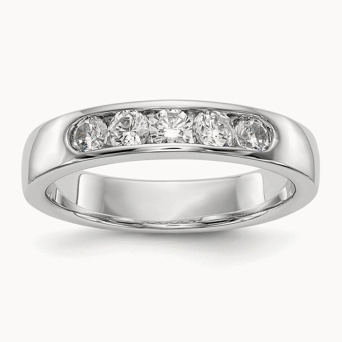 5- Stone Closed Channel Band Mounting, 2.9mm, 14K White Gold