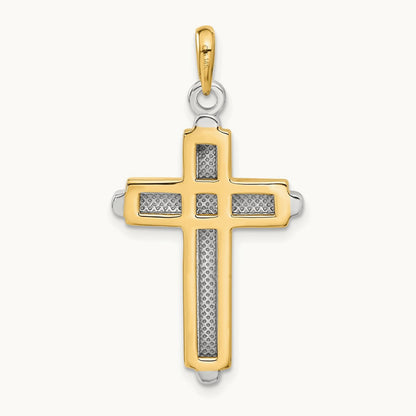 Cross Pendant, 14K Two-tone