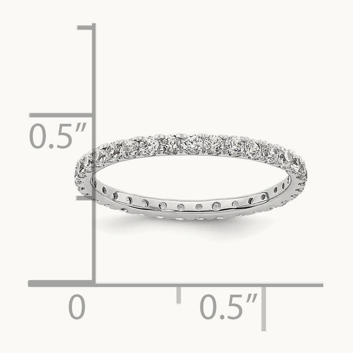 Polished U Shared Prong 1/2ct Diamond Eternity Band