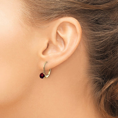 Garnet Leverback Earrings — photo set