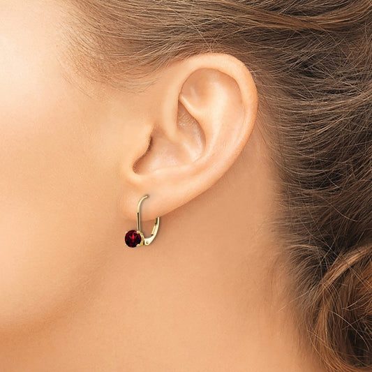 Garnet Leverback Earrings — photo set