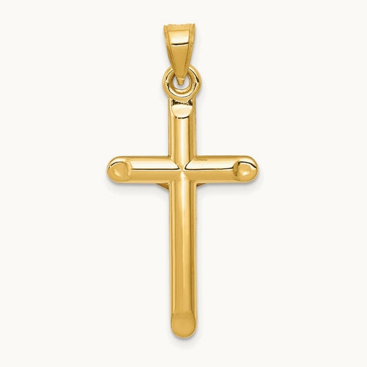 Hollow Crucifix Pendant, 14K Two-tone