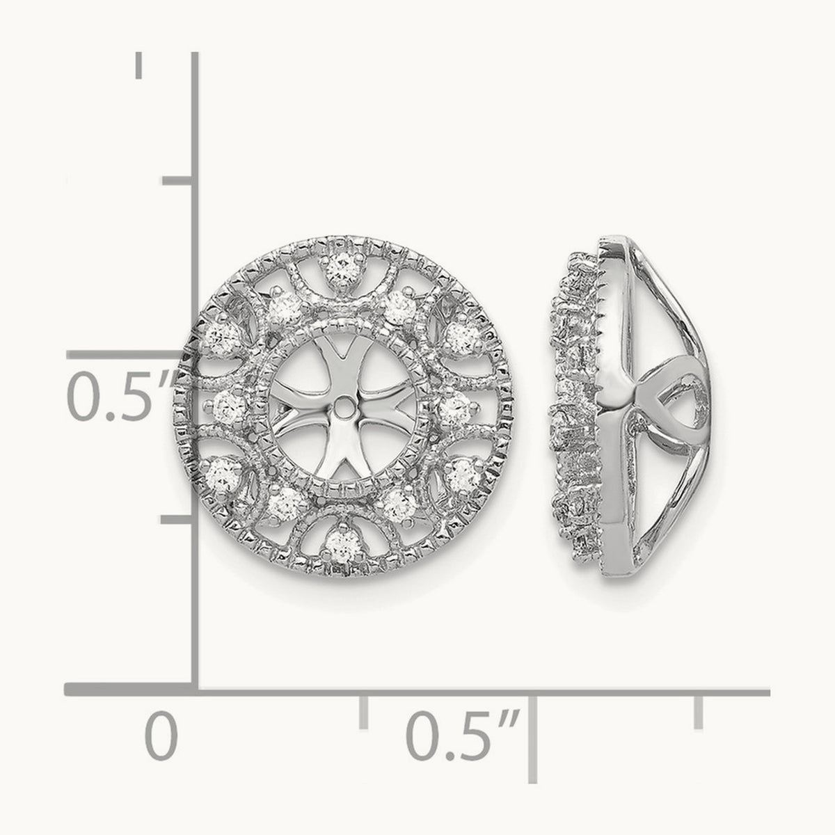 Diamond Earring Jackets — 14K White Gold