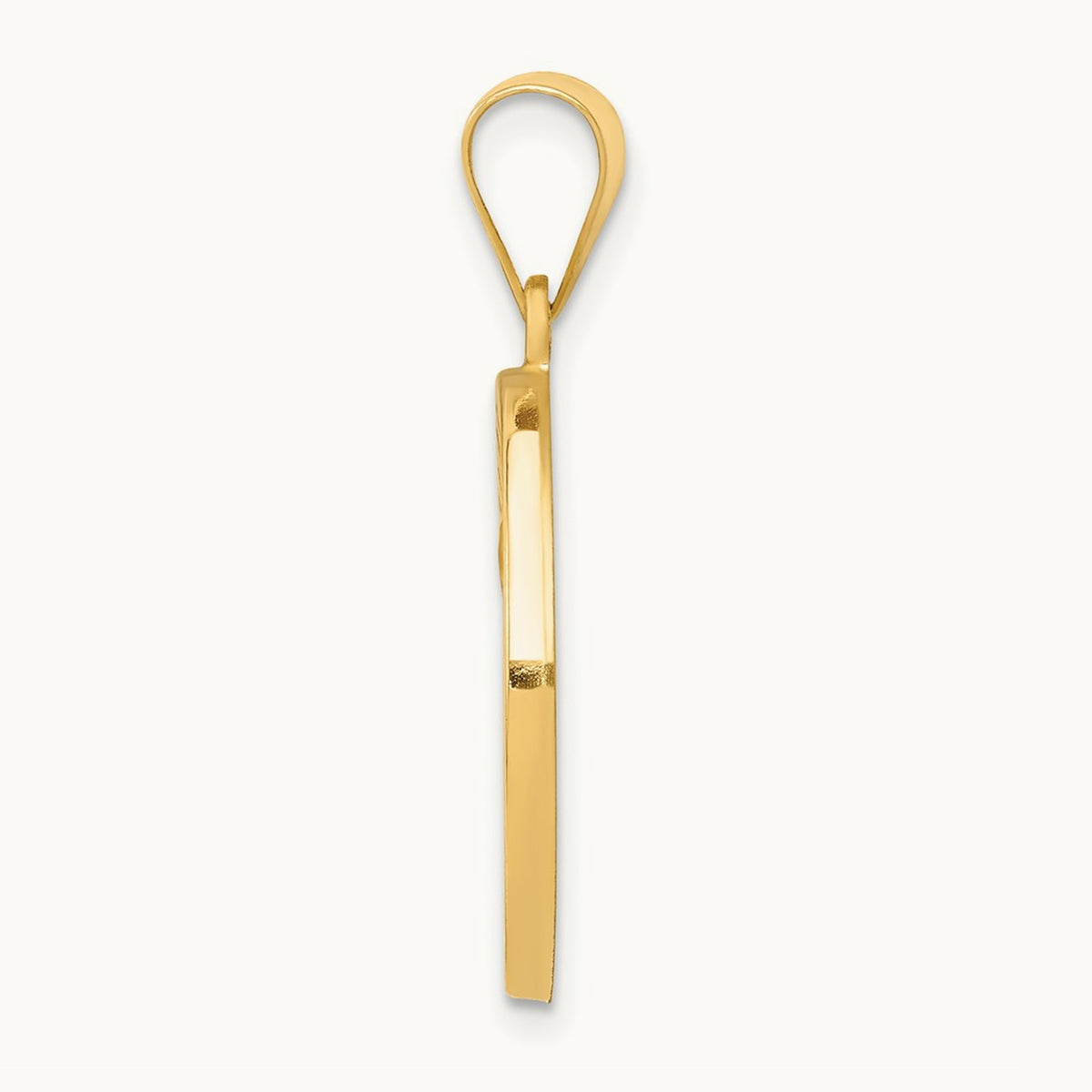 Polished and Satin St Matthew Medal Hollow Pendant, 14K