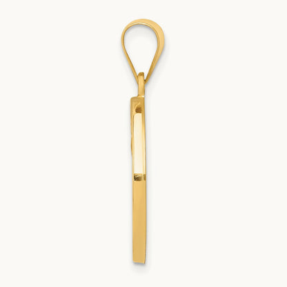 Polished and Satin St Matthew Medal Hollow Pendant, 14K