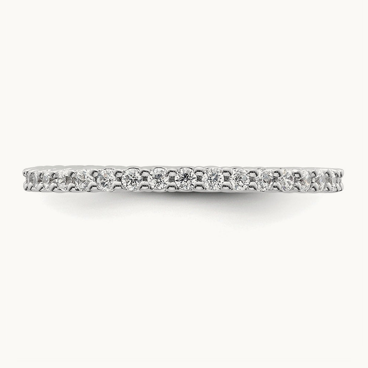 Polished Shared Prong Diamond Eternity Band — 14K White Gold, 0.5 ct (3)