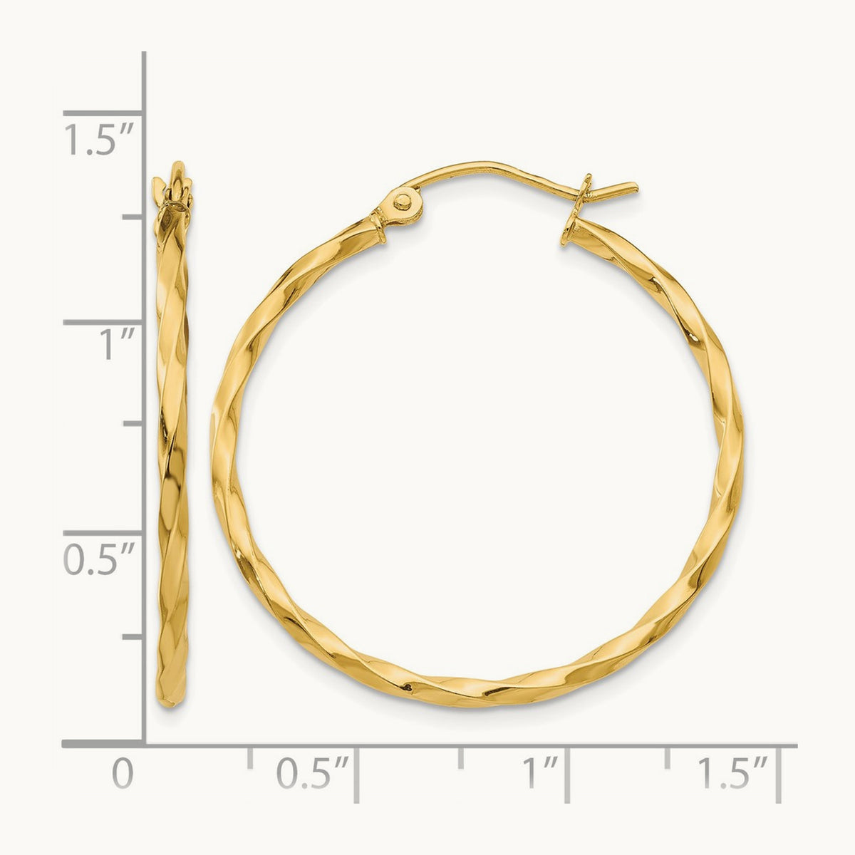 Twist Polished Hoop Earring — 26mm