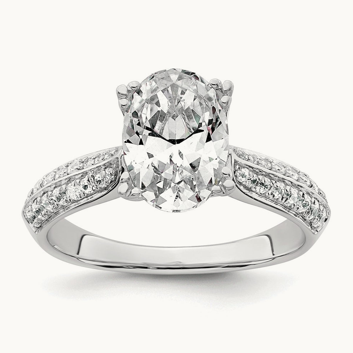 Oval Semi-Mount Engagement Ring — 2 ct, 7
