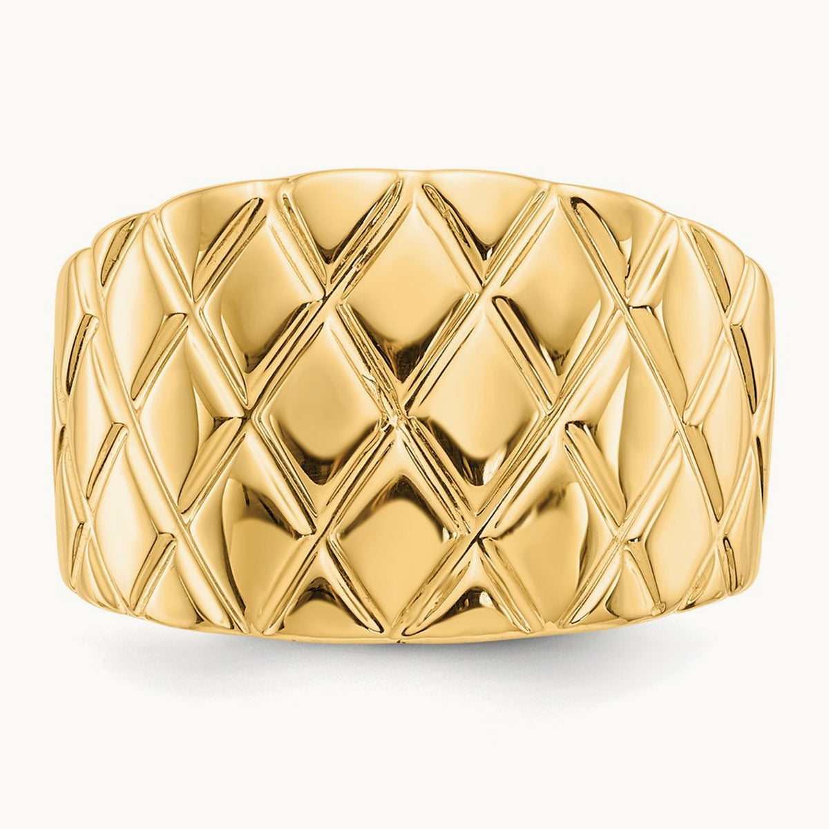 Marquise Pattern Dome Ring, 14K
