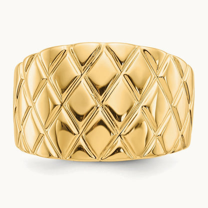 Marquise Pattern Dome Ring, 14K