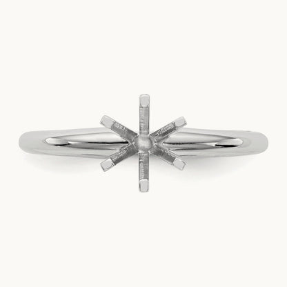 3/4ct. Lightweight Half-Round 6-Prong Mounting, 14K White Gold