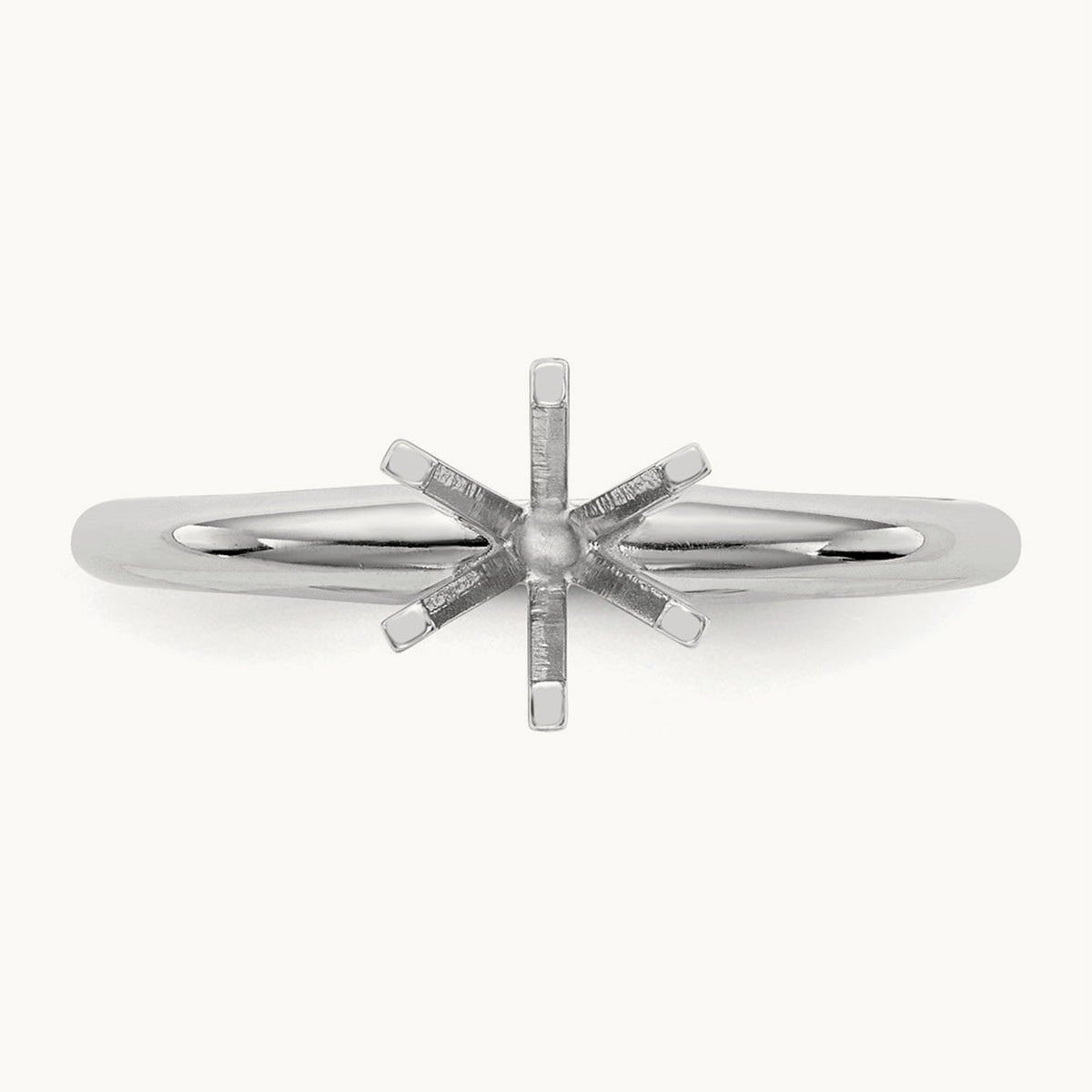 1.5ct. Lightweight Half-Round 6-Prong Mounting, 14K White Gold