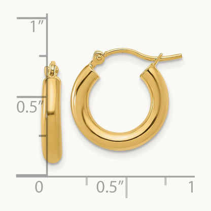 Polished Hoop Earrings, 14K — Leslie's