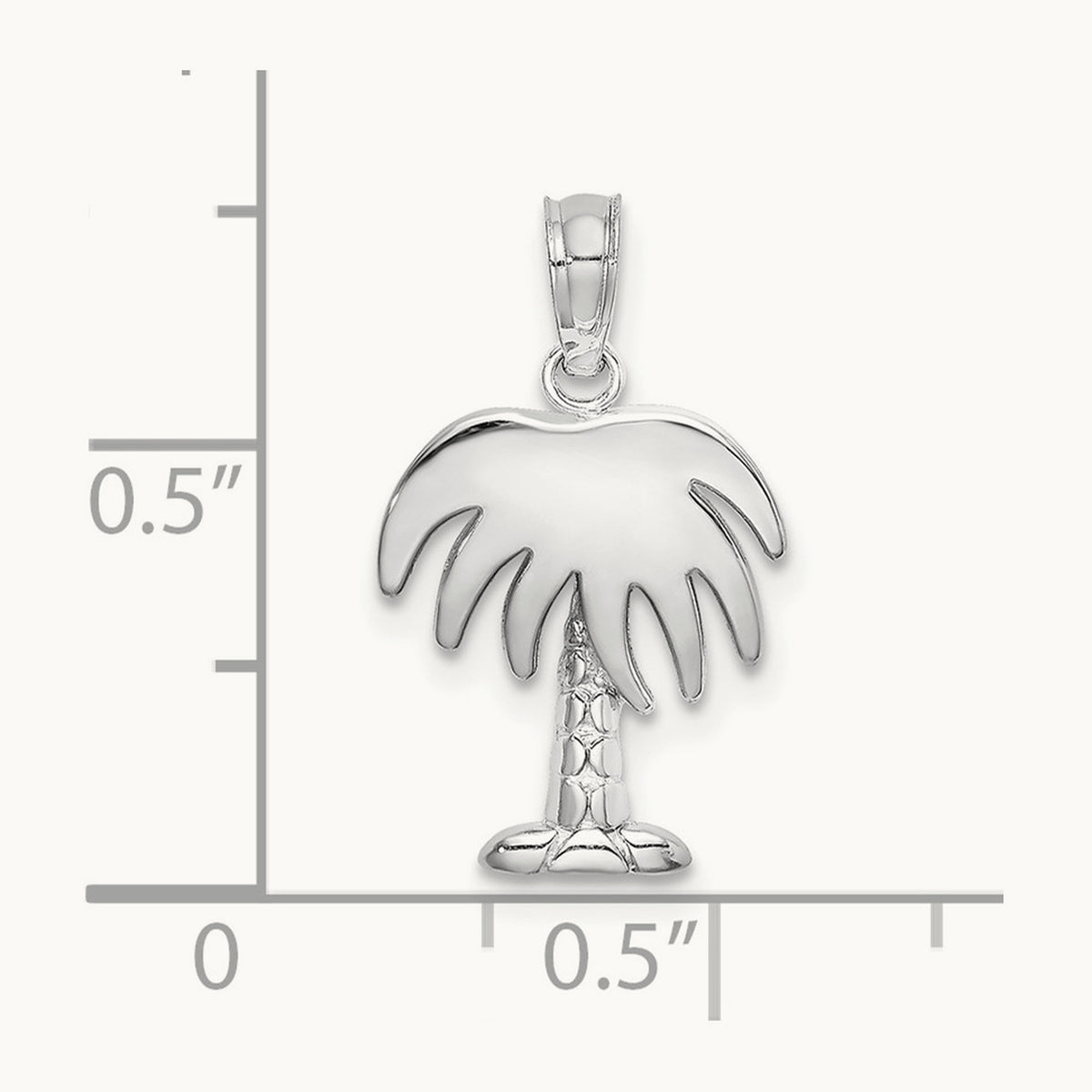 Charleston Palm Tree Charm — 14K White Gold, 20mm