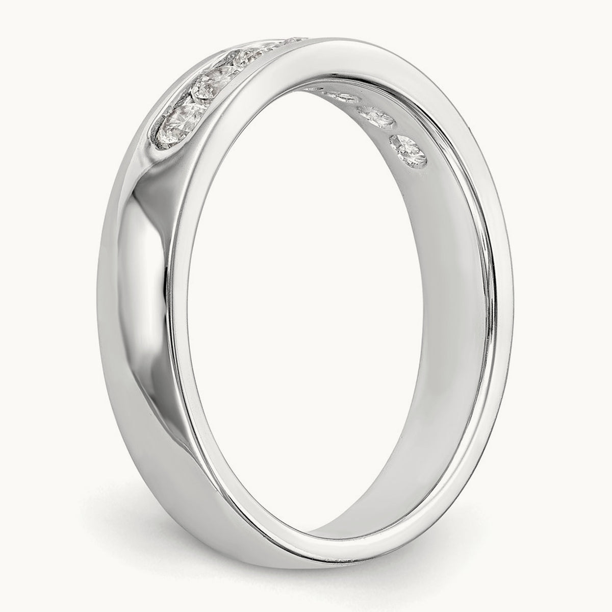 7-Stone Diamond Channel Band — 14K White Gold, 6
