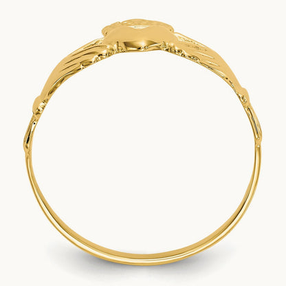 Polished Claddagh Ring, 14K