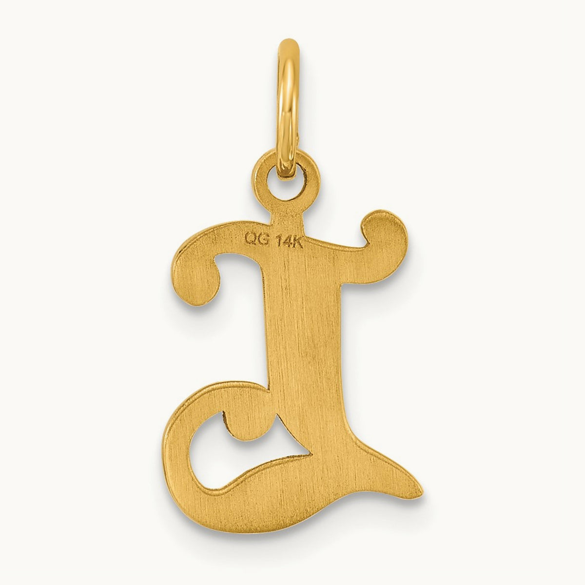 Diamond-cut Initial Charm — 14K Yellow Gold, L