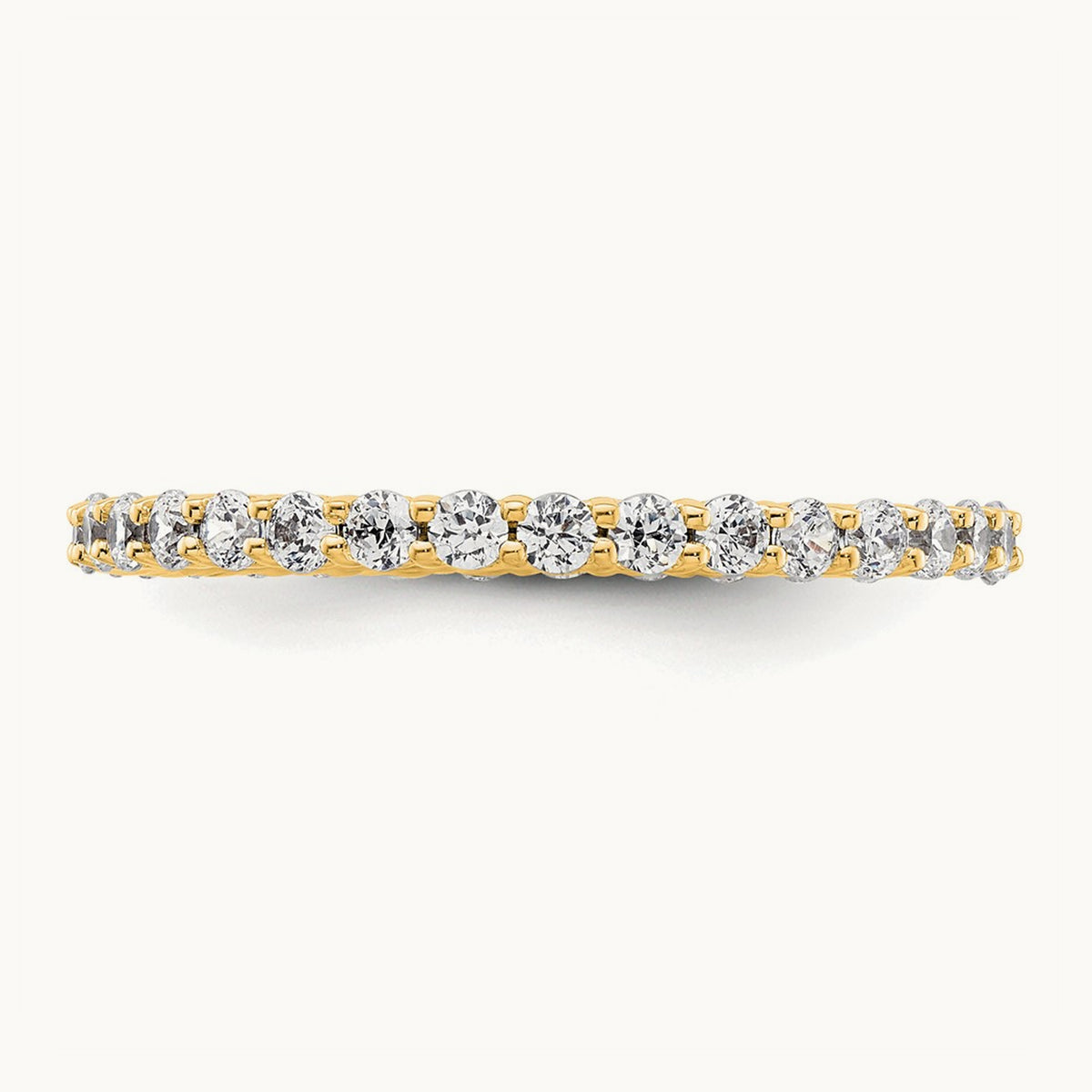 Polished Shared Prong Diamond Eternity Band — 14K Yellow Gold, 1 ct, 9