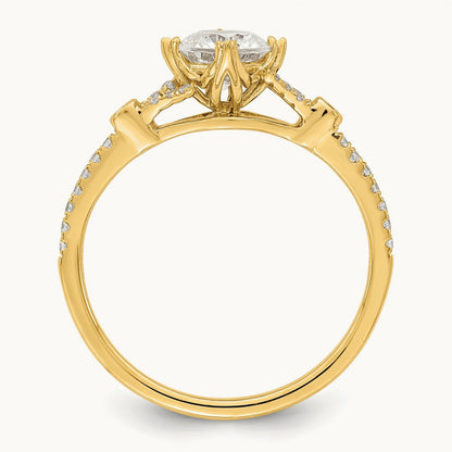 3/4ct Round Semi-Mount Engagement Dia Ring, 14K Gold