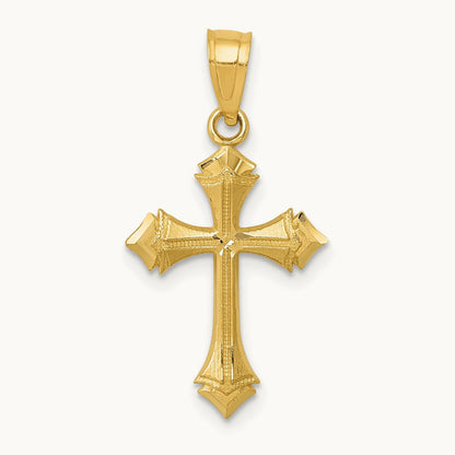 Diamond-cut Passion Cross Charm, 14K