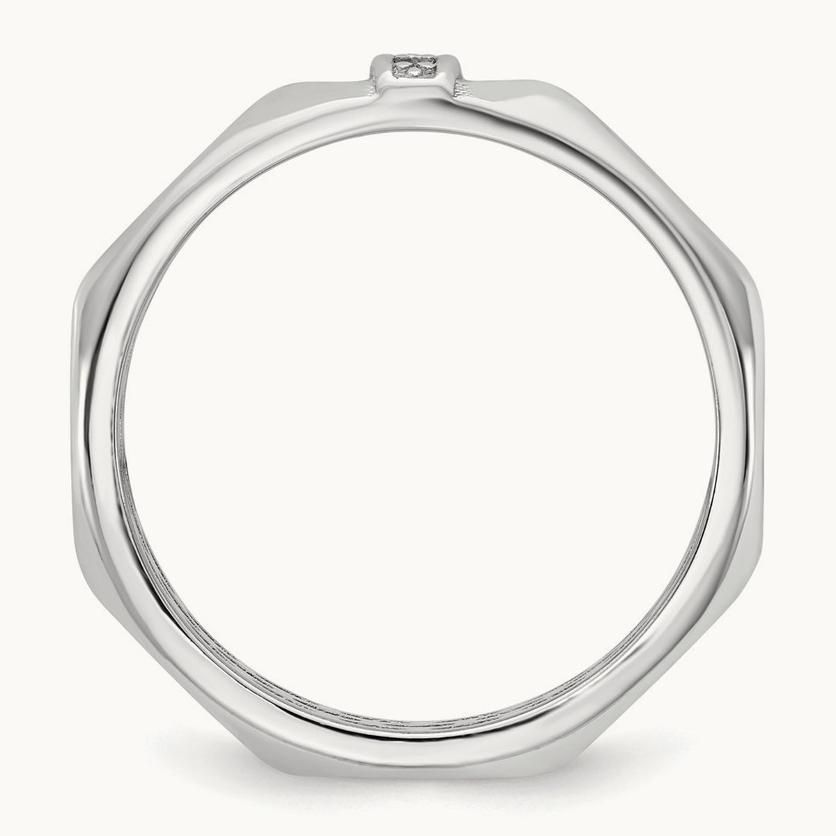 Setting: IB Goodman Men's Satin Diamond Ring Mounting, 14K Gold — 14K White Gold