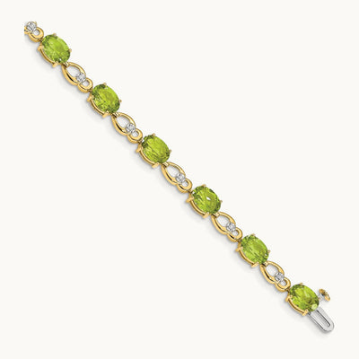 Peridot and Diamond Bracelet, 14K