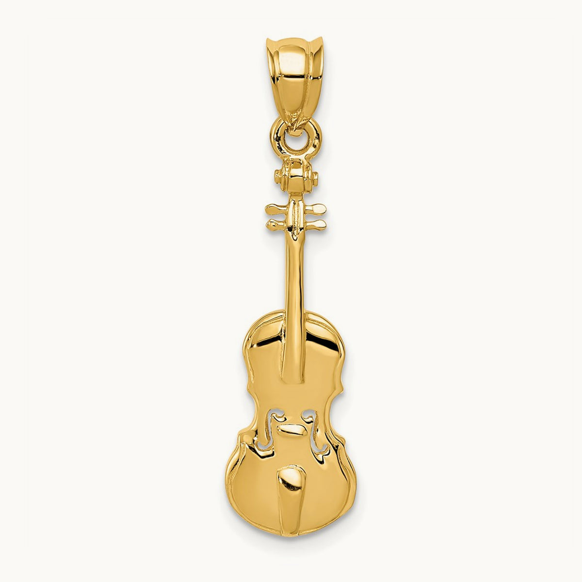 2D Violin Charm, 14K