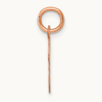 Small Script Letter F Initial Charm, 14K Rose Gold