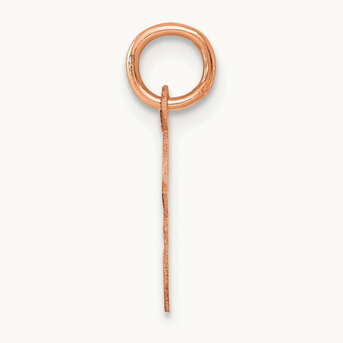 Small Script Letter F Initial Charm, 14K Rose Gold