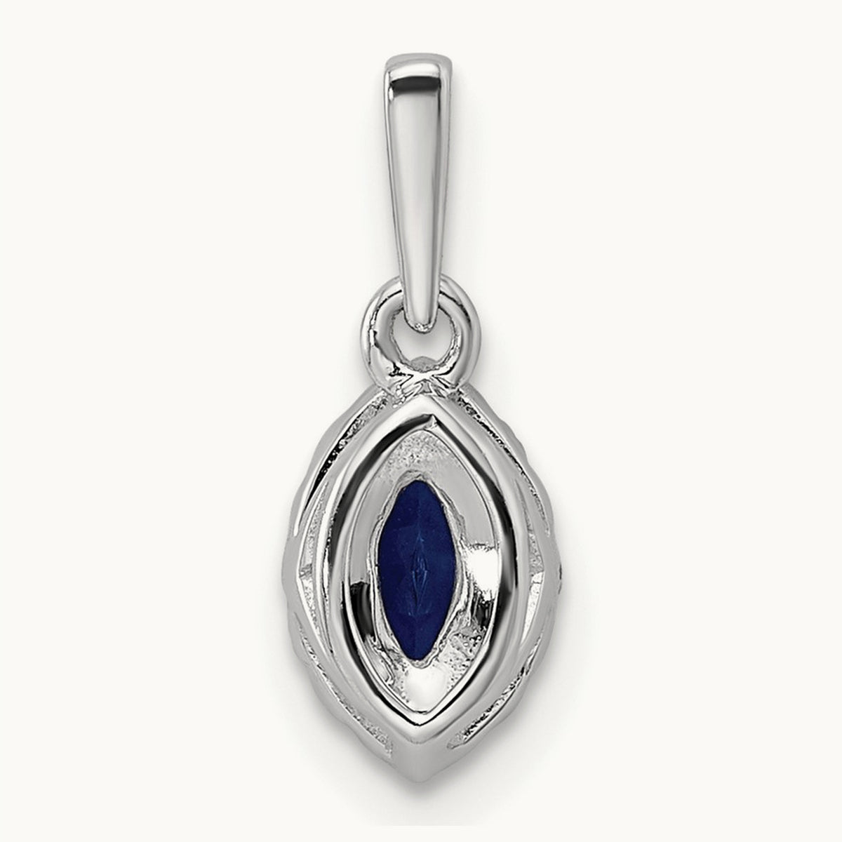 Created Sapphire Sept Birthstone Pendant, 0.10 ct tw Lab-Grown Diamond