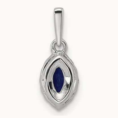 Created Sapphire Sept Birthstone Pendant, 0.10 ct tw Lab-Grown Diamond