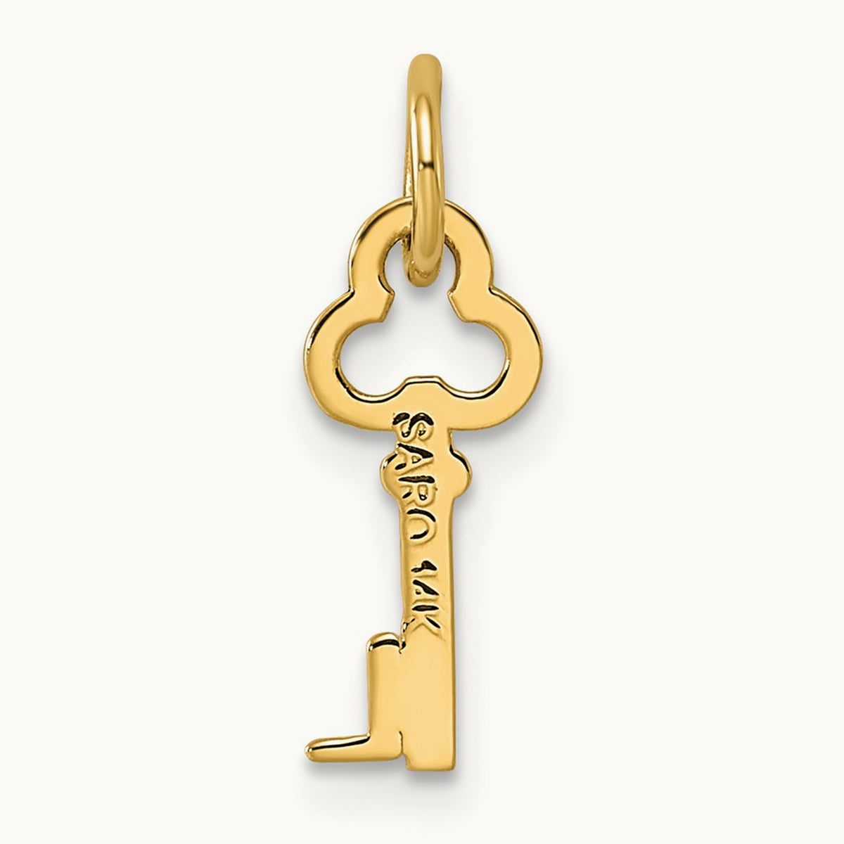 Key Initial Charm — 14K Yellow Gold, L