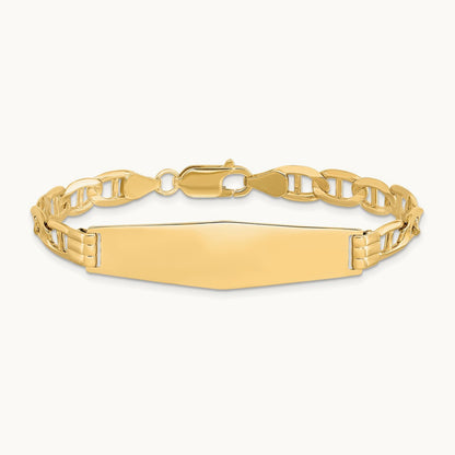 Anchor Link Soft Diamond Shape ID Bracelet, 14K