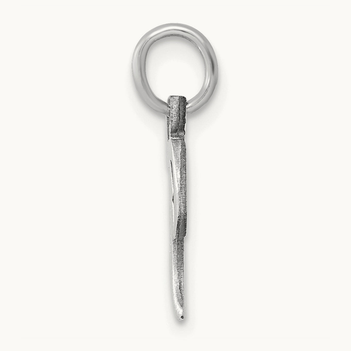 Diamond-cut Initial Charm — 14K White Gold, T