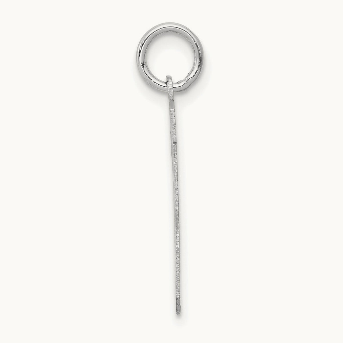 Medium Satin Number 13 Charm — 14K White Gold